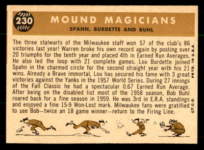 1960 Topps Baseball #230 Warren Spahn Lou Burdette VG-EX 551973