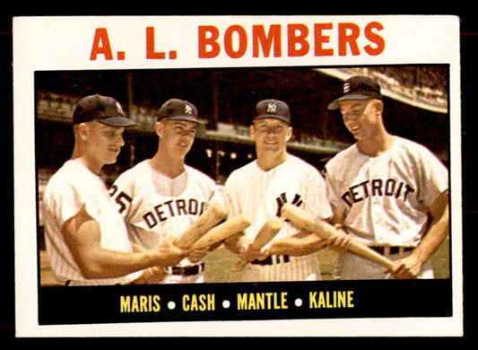 1964 Topps Baseball #331 Mickey Mantle Al Kaline Roger Maris VG-EX 551990