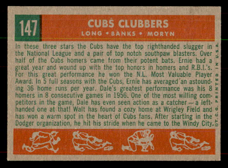 1959 Topps Baseball #147 Ernie Banks Dale Long EX-MT 552007