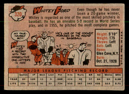 1958 Topps Baseball #320 Whitey Ford Yankees VG-EX 552012