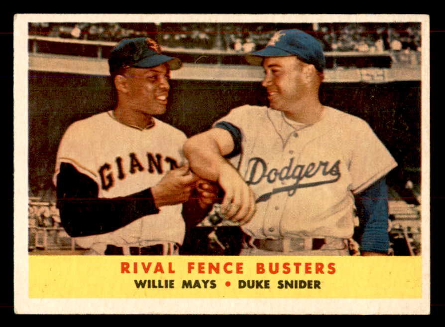 1958 Topps Baseball #436 Willie Mays Duke Snider EX 552044