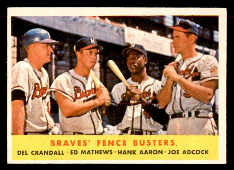 1958 Topps Baseball #351 Hank Aaron Eddie Mathews EX-MT 552046