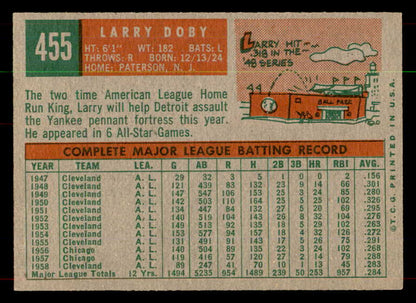 1959 Topps Baseball #455 Larry Doby Tigers EX-MT 552076