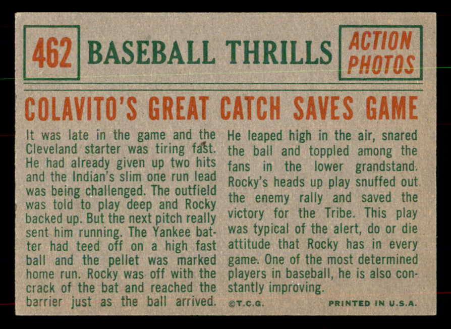 1959 Topps Baseball #462 Rocky Colavito IA Indians EX-MT 552080