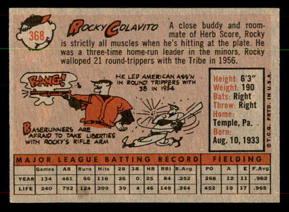 1958 Topps Baseball #368 Rocky Colavito Indians EX-MT 552103