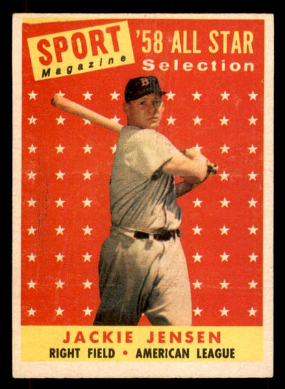 1958 Topps Baseball #489 Jackie Jensen A.S. Red Sox EX-MT 552112