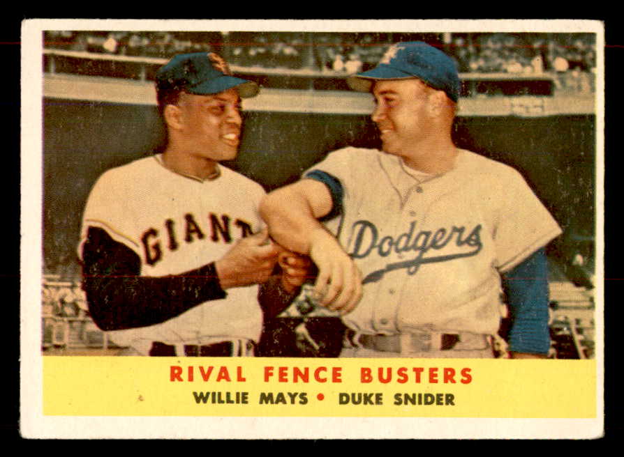 1958 Topps Baseball #436 Willie Mays Duke Snider EX 552121