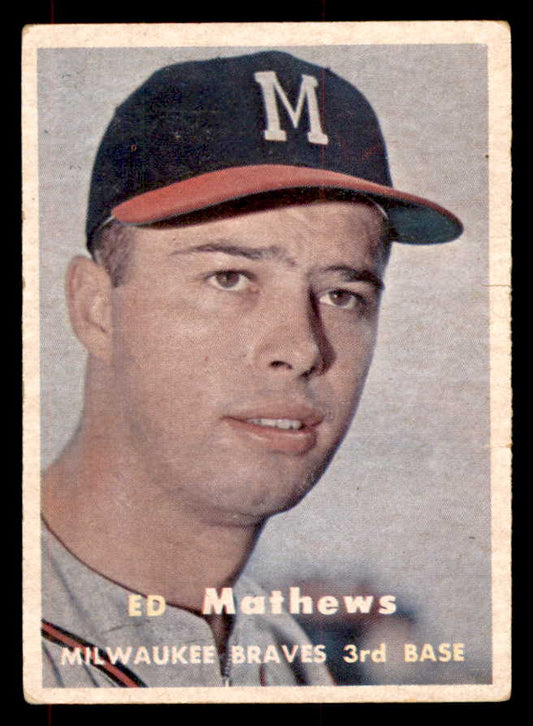 1957 Topps Baseball #250 Eddie Mathews Braves VG-EX 552122