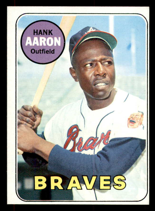 1969 Topps Baseball #100 Hank Aaron Braves EX 552126