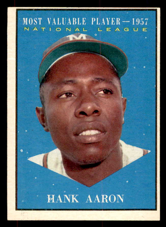 1961 Topps Baseball #484 Hank Aaron MVP Braves VG-EX 552137