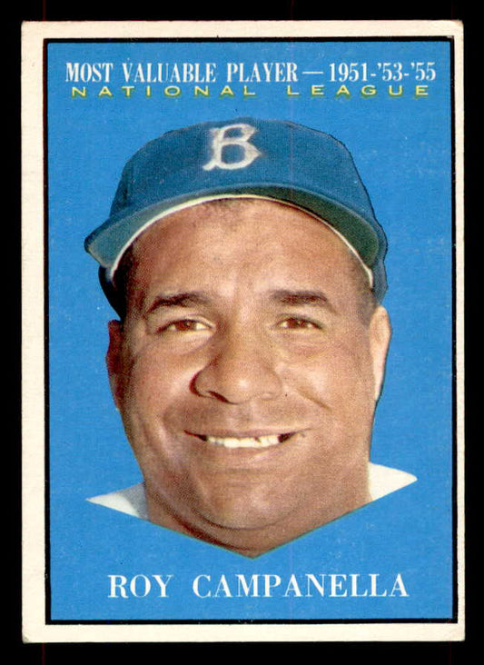 1961 Topps Baseball #480 Roy Campanella MVP Dodgers EX+/EX-MT 552144
