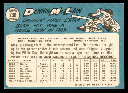 1965 Topps Baseball #236 Denny McLain Tigers NR-MT 552169