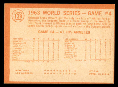 1964 Topps Baseball #139 World Series Game 4 Frank Howard EX-MT 552184
