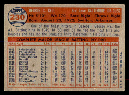 1957 Topps Baseball #230 George Kell Orioles EX 552211