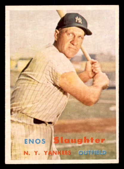 1957 Topps Baseball #215 Enos Slaughter Yankees EX-MT 552225