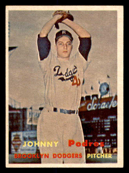 1957 Topps Baseball #277 Johnny Podres Dodgers EX-MT 552230