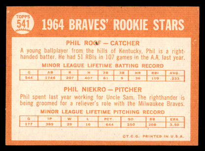 1964 Topps Baseball #541 Phil Niekro Braves EX+/EX-MT 552257