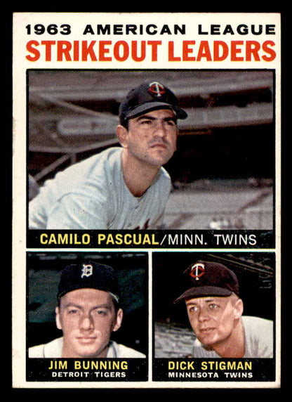 1964 Topps Baseball #006 A.L. Strike Out Leaders Jim Bunning EX+/EX-MT 552278