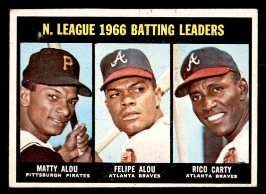 1967 Topps Baseball #240 N.L. Batting Leaders Felipe Alou EX 552279
