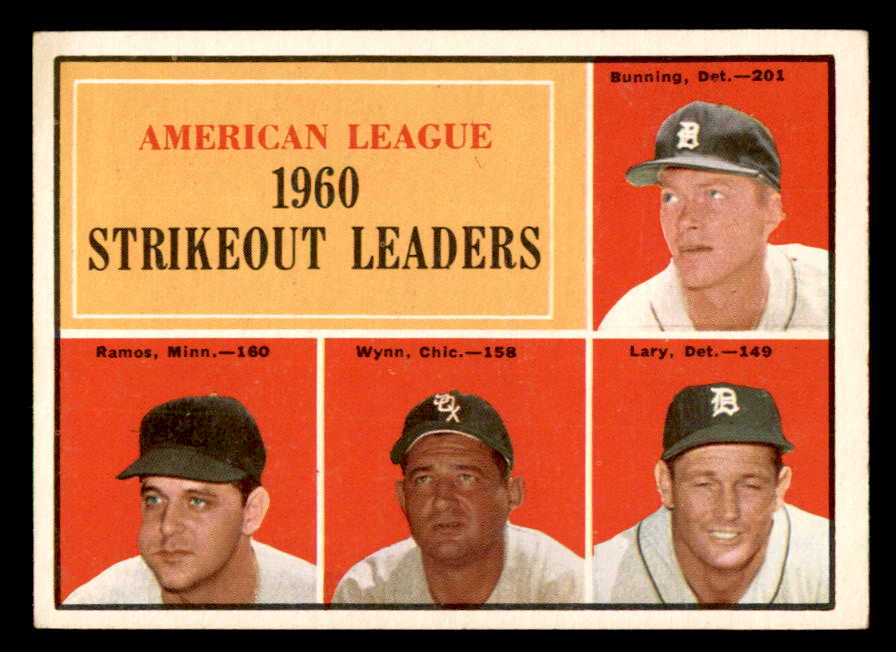 1961 Topps Baseball #050 A.L. Strike Out Leaders Jim Bunning EX-MT 552291