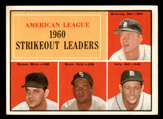 1961 Topps Baseball #050 A.L. Strike Out Leaders Jim Bunning EX-MT 552291