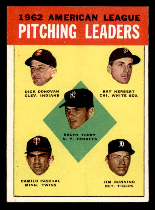 1963 Topps Baseball #008 A.L. Win Leaders Jim Bunning NR-MT 552298