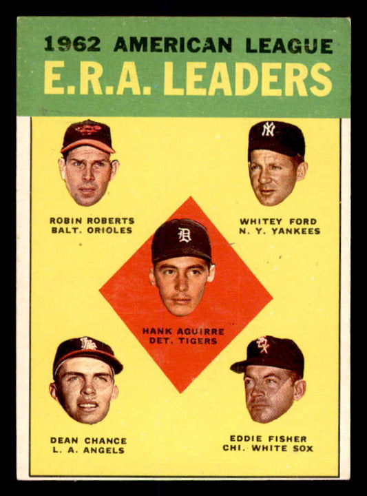 1963 Topps Baseball #006 A.L. ERA Leaders Whitey Ford EX-MT 552299