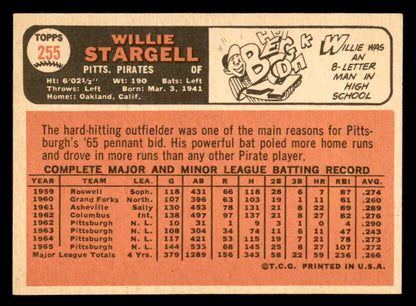 1966 Topps Baseball #255 Willie Stargell Pirates NR-MT 552344