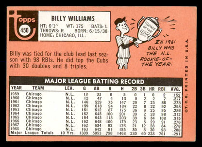 1969 Topps Baseball #450 Billy Williams Cubs VG-EX 552377