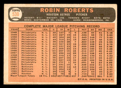 1966 Topps Baseball #530 Robin Roberts Astros VG-EX 552394