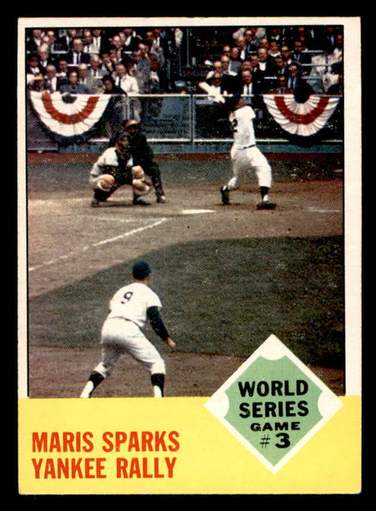 1963 Topps Baseball #144 World Series Game 3 Roger Maris EX-MT 552404