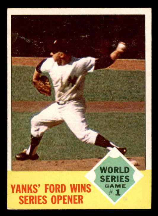 1963 Topps Baseball #142 World Series Game 1 Whitey Ford EX-MT 552407
