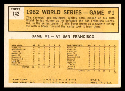 1963 Topps Baseball #142 World Series Game 1 Whitey Ford EX-MT 552407
