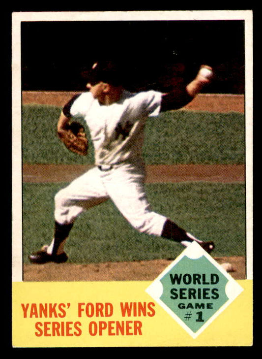 1963 Topps Baseball #142 World Series Game 1 Whitey Ford EX-MT 552408
