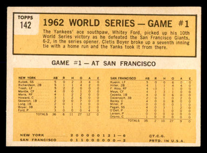 1963 Topps Baseball #142 World Series Game 1 Whitey Ford EX-MT 552408