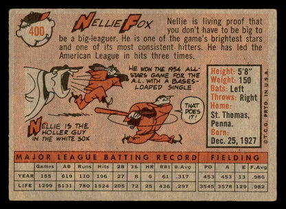 1958 Topps Baseball #400 Nellie Fox White Sox VG-EX 552441