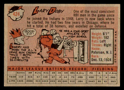 1958 Topps Baseball #424 Larry Doby Indians EX-MT 552445