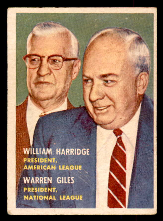 1957 Topps Baseball #100 Warren Giles William Harridge VG-EX 552613