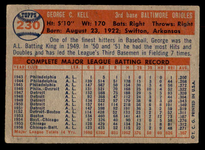 1957 Topps Baseball #230 George Kell Orioles VG-EX 552624