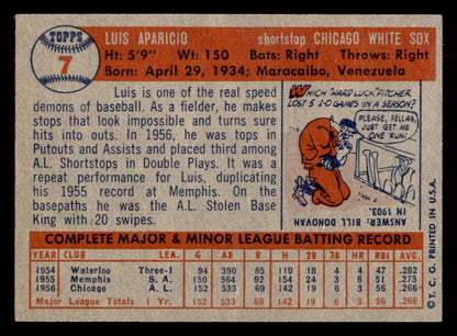 1957 Topps Baseball #007 Luis Aparicio White Sox EX-MT 552627
