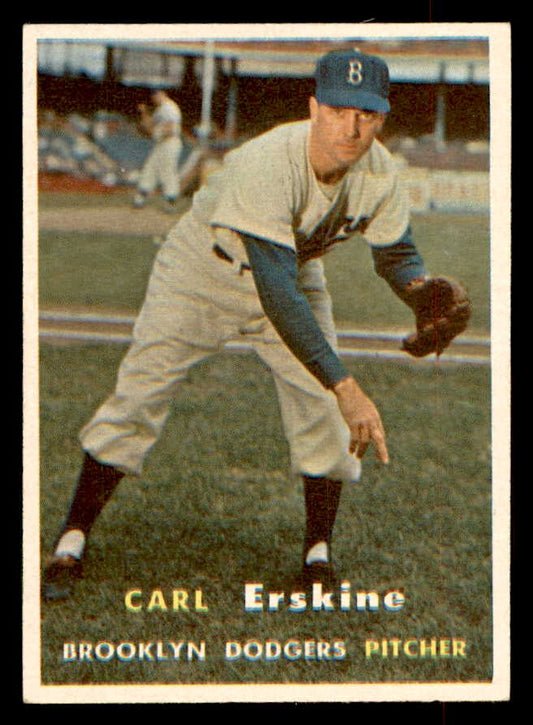 1957 Topps Baseball #252 Carl Erskine Dodgers EX-MT 552633