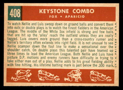 1959 Topps Baseball #408 Luis Aparicio Nellie Fox EX-MT 552638