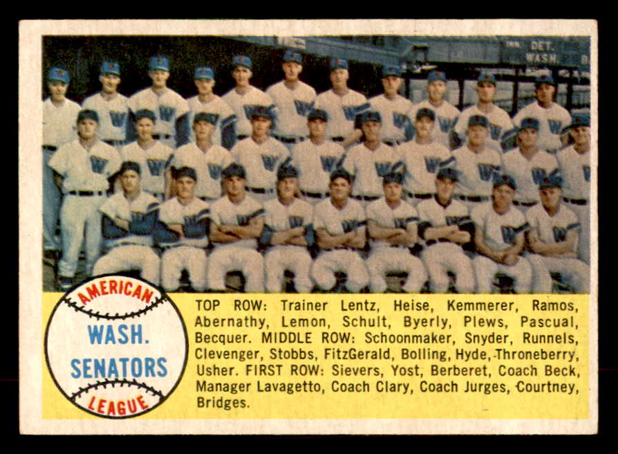 1958 Topps Baseball #044 Washington Senators Team EX-MT 552643