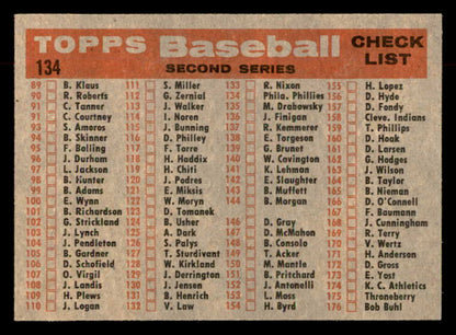 1958 Topps Baseball #134 Philadelphia Phillies Team EX 552647