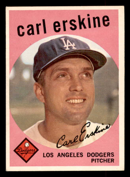 1959 Topps Baseball #217 Carl Erskine Dodgers EX+/EX-MT 552667