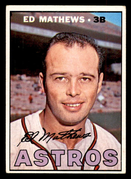 1967 Topps Baseball #166 Eddie Mathews Astros EX 552736