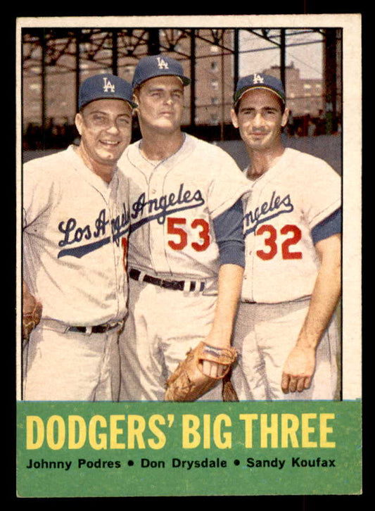 1963 Topps Baseball #412 Sandy Koufax Don Drysdale EX-MT 552744