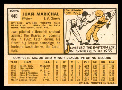 1963 Topps Baseball #440 Juan Marichal Giants VG-EX 552757
