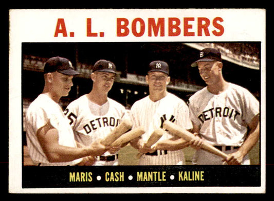 1964 Topps Baseball #331 Mickey Mantle Al Kaline Roger Maris EX 552760