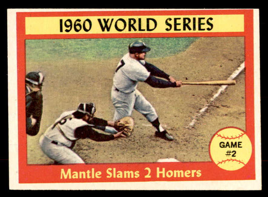 1961 Topps Baseball #307 World Series Game 2 Mickey Mantle EX+/EX-MT 552764
